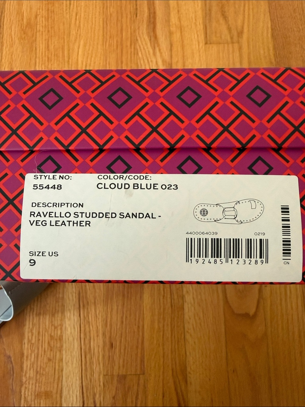 Tory Burch Light Blue Leather Ring-Accent Slide Sandals - Picture 2 of 4